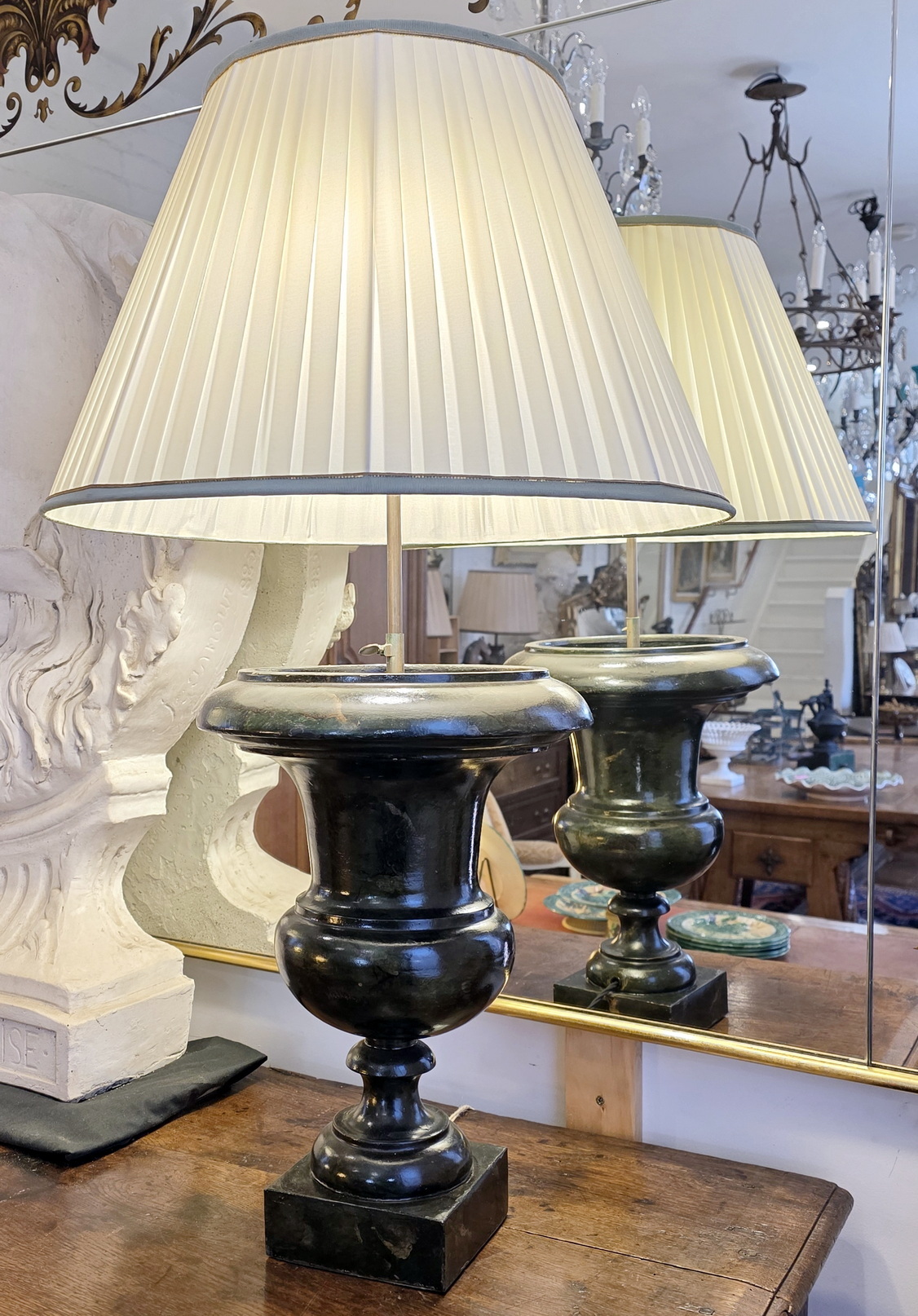 A pair of large French Urn Lamps